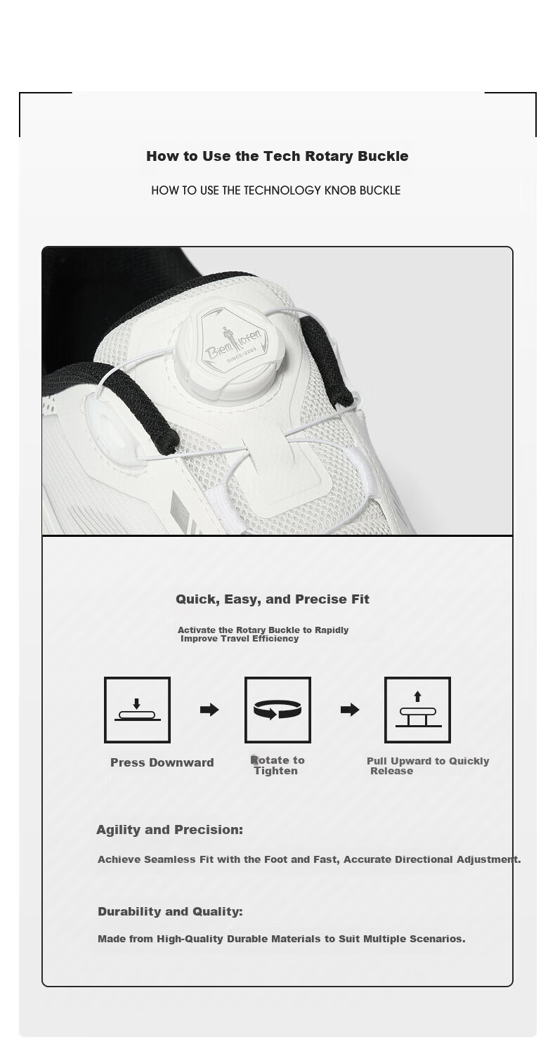 Biyinlefen Golf [Tech Rotating Buckle] 2026 Spring New Men's Shoes Shock Absorption Wear-Resistant Non-Slip Comfortable Breathable Sports Casual Shoes 5